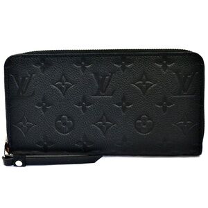 Louis Vuitton Black Embossed Monogram Zipper Wallet